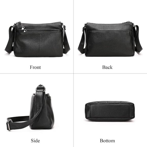 Stylish Women's Crossbody Handbag in Premium Black Leather – All-Day Comfort - Picture 7 of 8